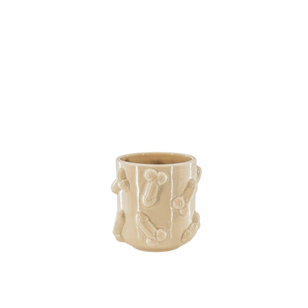 Pot - Dick - Céramique - Beige - 11x11x11,5cm