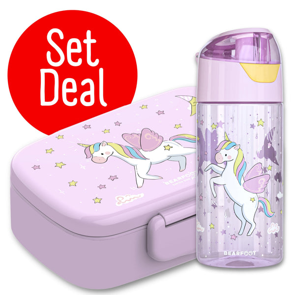 Unicorn Bundle - Bento Box Set & Water Bottle 450ml