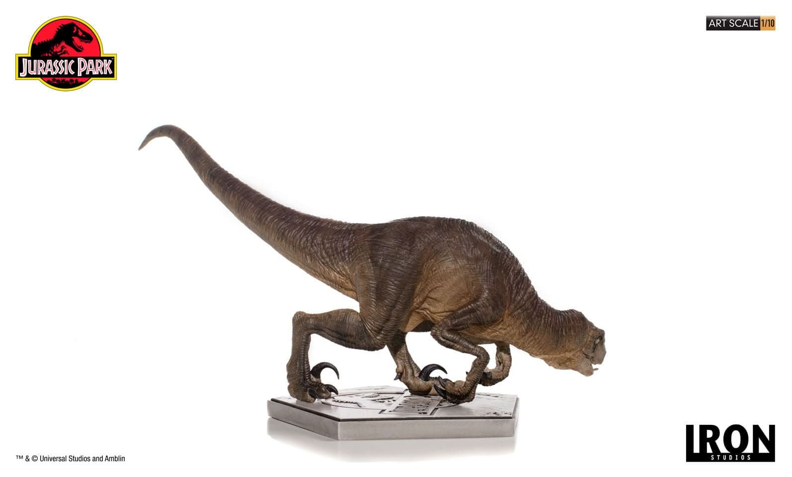 Statue Crouching Velociraptor - Jurassic Park - Art Scale 1/10