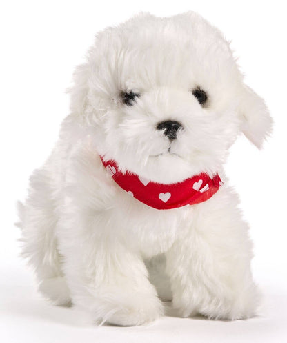 Peluche Bichon Maltais debout - Avec bandanna