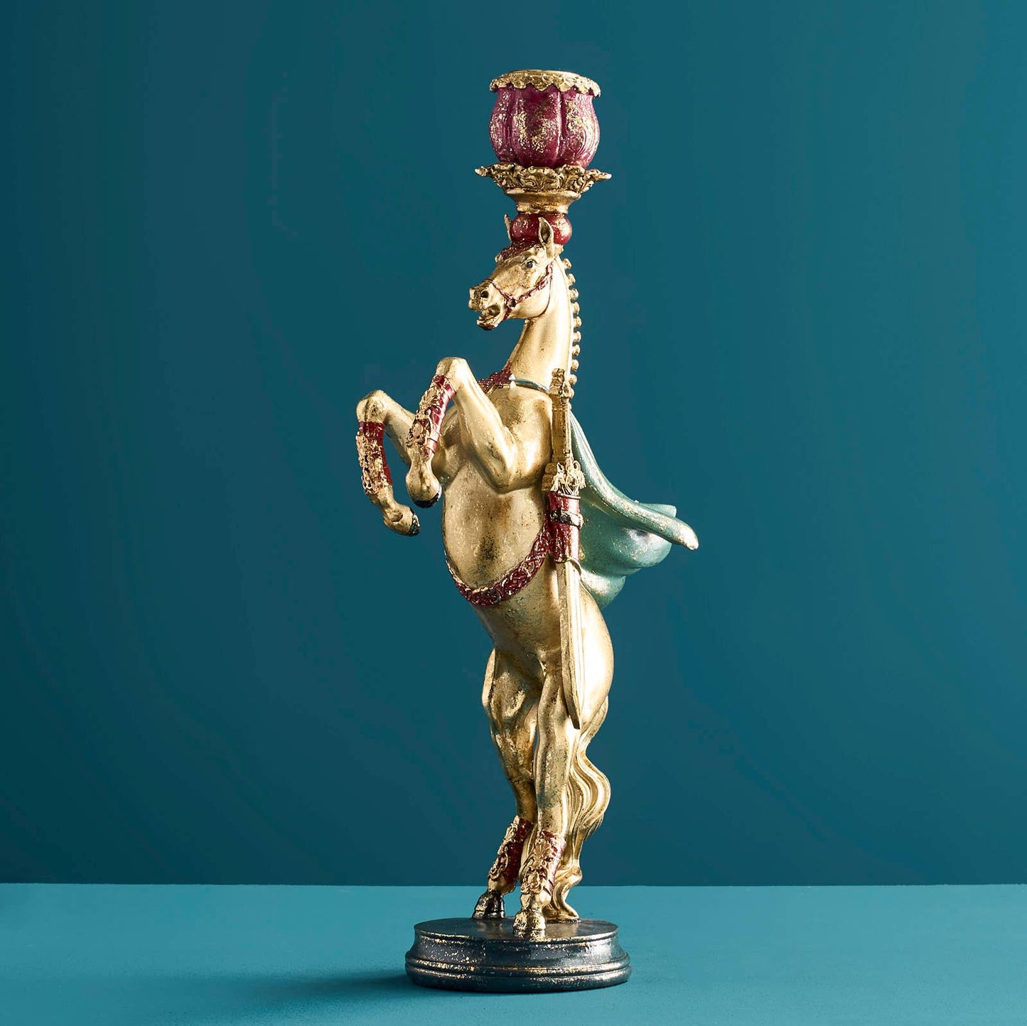 Lustre Cavalo de Circo, Dourado, 17,5 x 9,5 x 36,5 cm