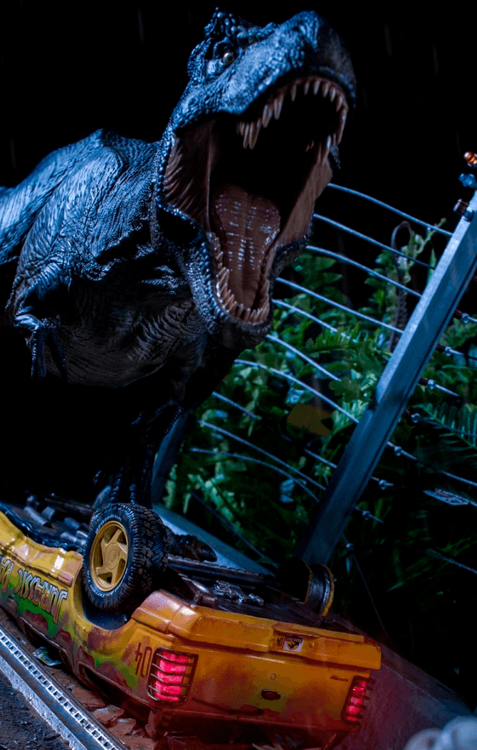 スタチュー T-Rex Attack - アートスケール 1/10 - ジュラシック・パーク - セットA/B
