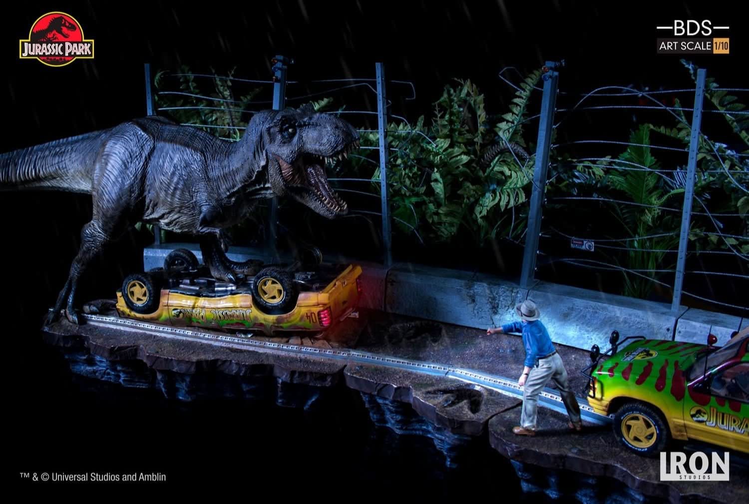 スタチュー T-Rex Attack - アートスケール 1/10 - ジュラシック・パーク - セットA/B