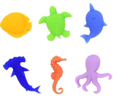 Marqueurs de Verres Animaux Marins