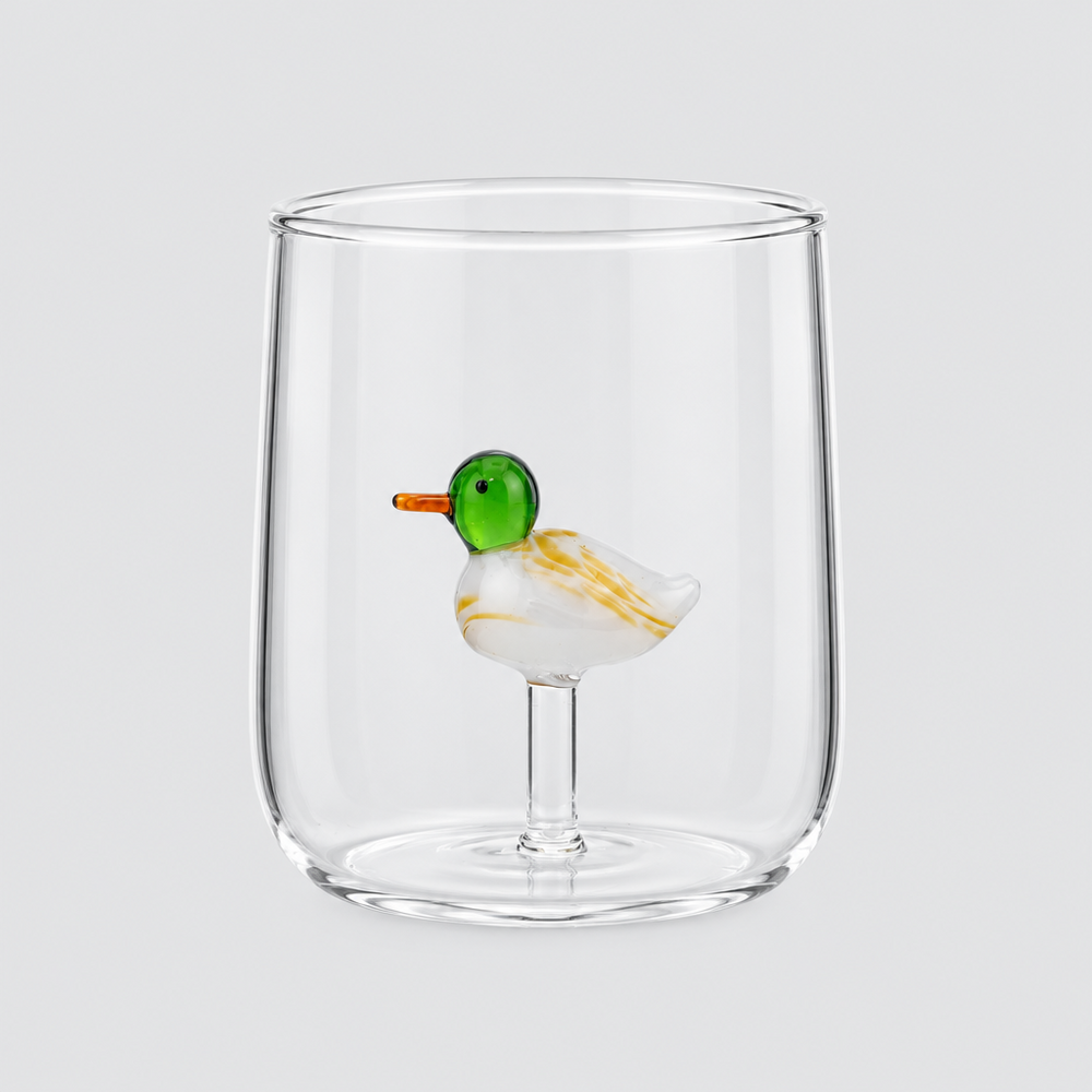Drinking glass duck