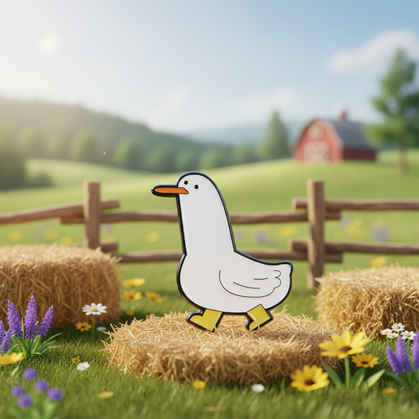 Pin de pato blanco