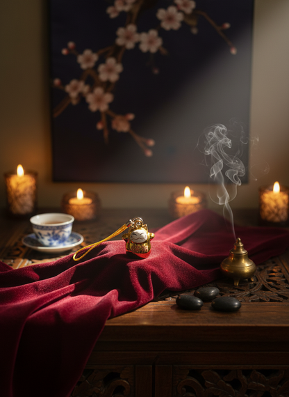 Porte clés Clochette Chat Chanceux Daruma