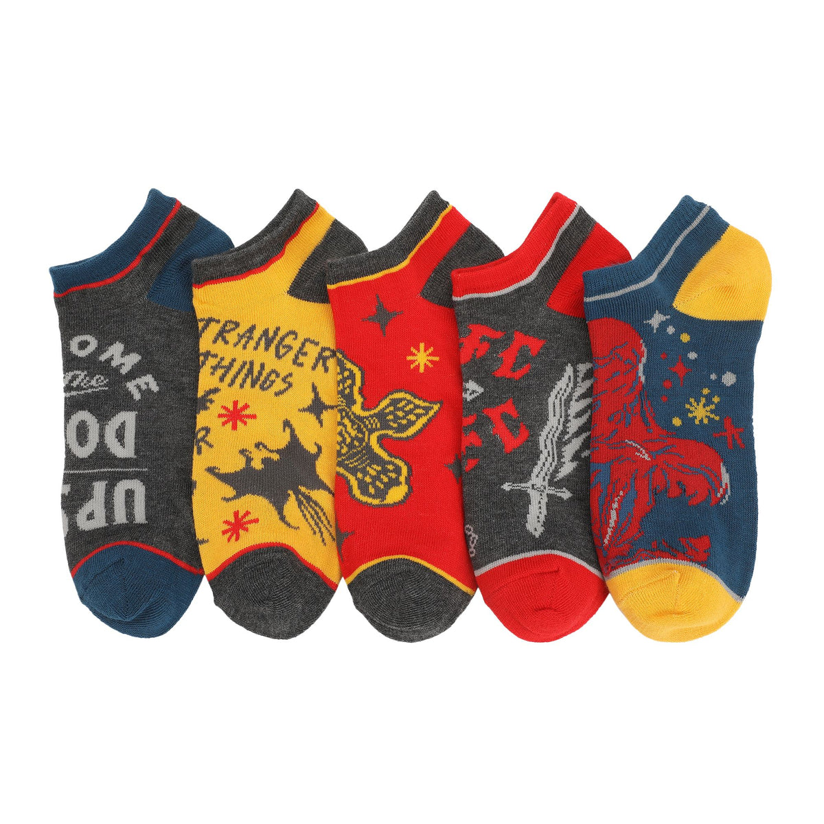 Chaussettes femme Stranger Things – marine, rouge, jaune et gris