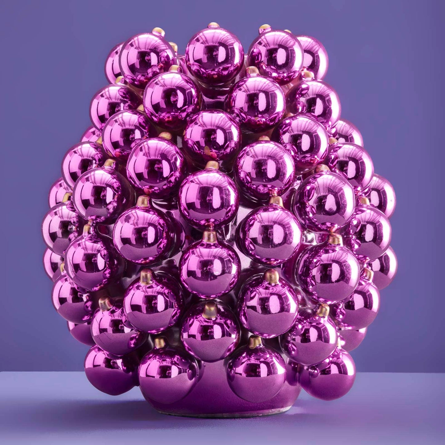 Vase Boules de Noël lilas