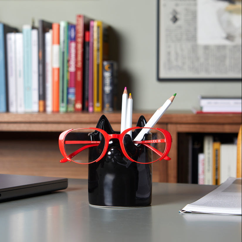 Nosy Buddy Cat Pencil Holder and Glasses Holder