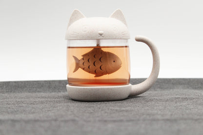 Tasse à thé Chat avec infuseur Poisson