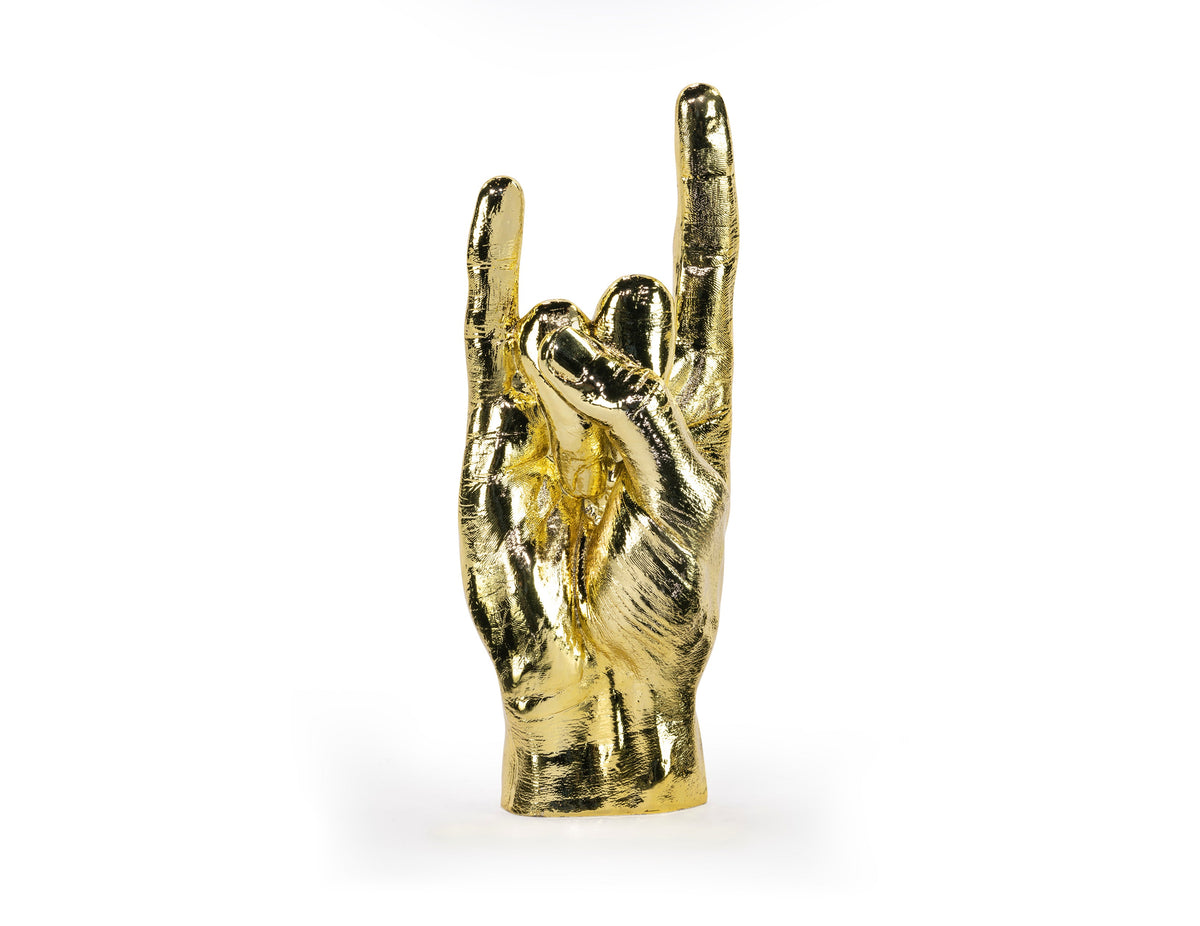 Sculpture Main You Rock Dorée