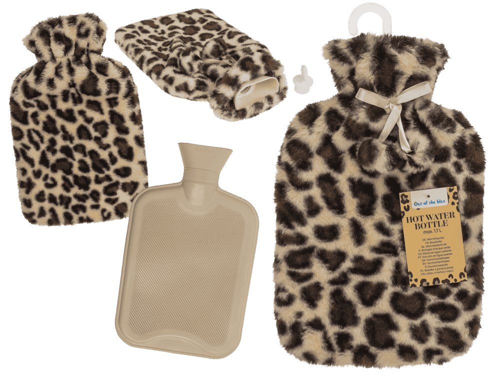 Bouillotte avec Housse en Peluche Léopard
