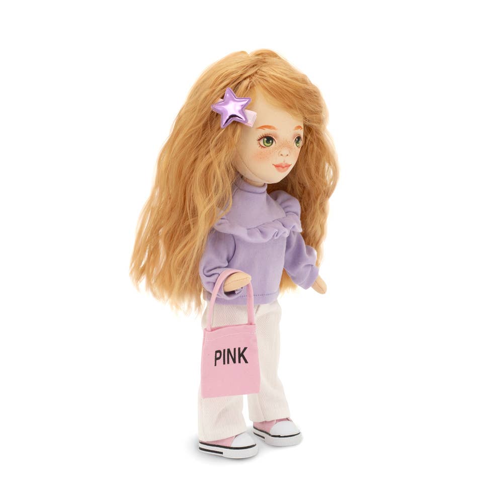 Muñeca Sunny con suéter morado, 32 cm
