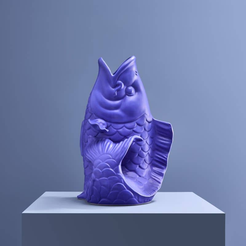Sculpture/Vase Blubb, Grès bleu mat, 35 x 30 x 44 cm