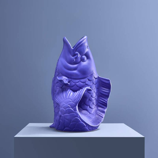 Scultura/vaso Blubb, gres blu opaco, 35 x 30 x 44 cm