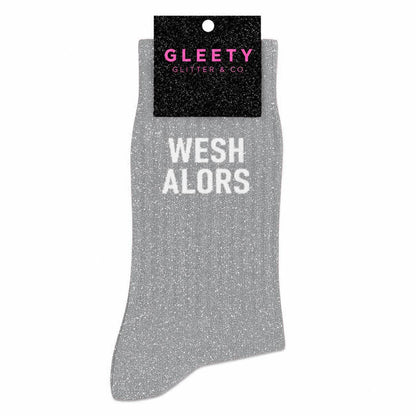 Chaussettes à Paillettes Wesh Alors Argent