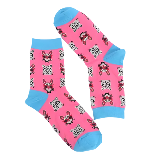 chaussettes chat roses mrcol