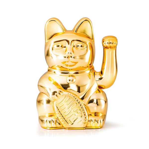 Chat Chanceux Or Glossy