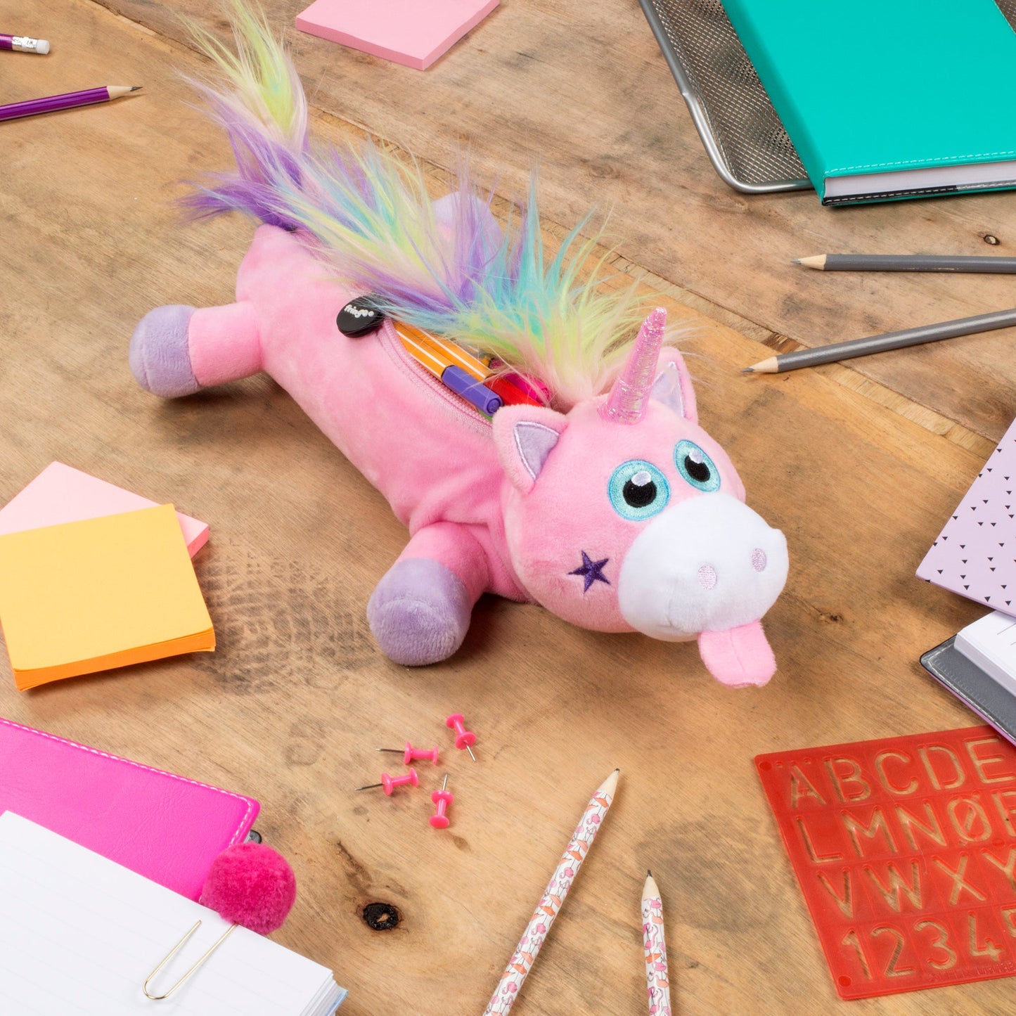 Arc-en-ciel licorne rose Trousse scolaire