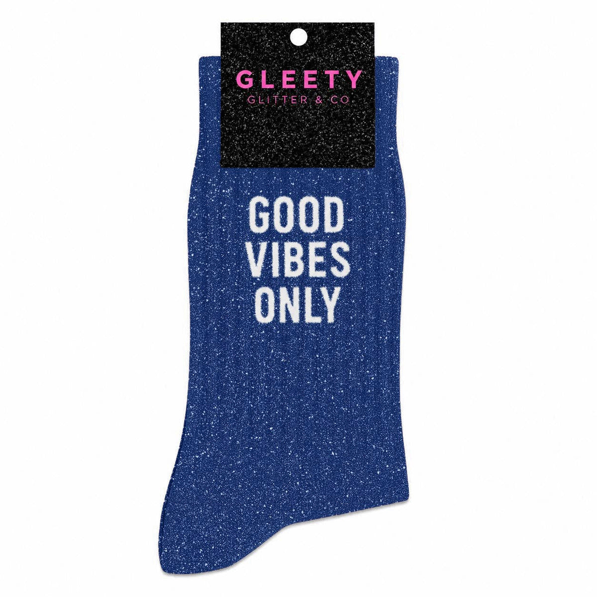 Chaussettes à Paillettes Good Vibes Only Bleu Electrique