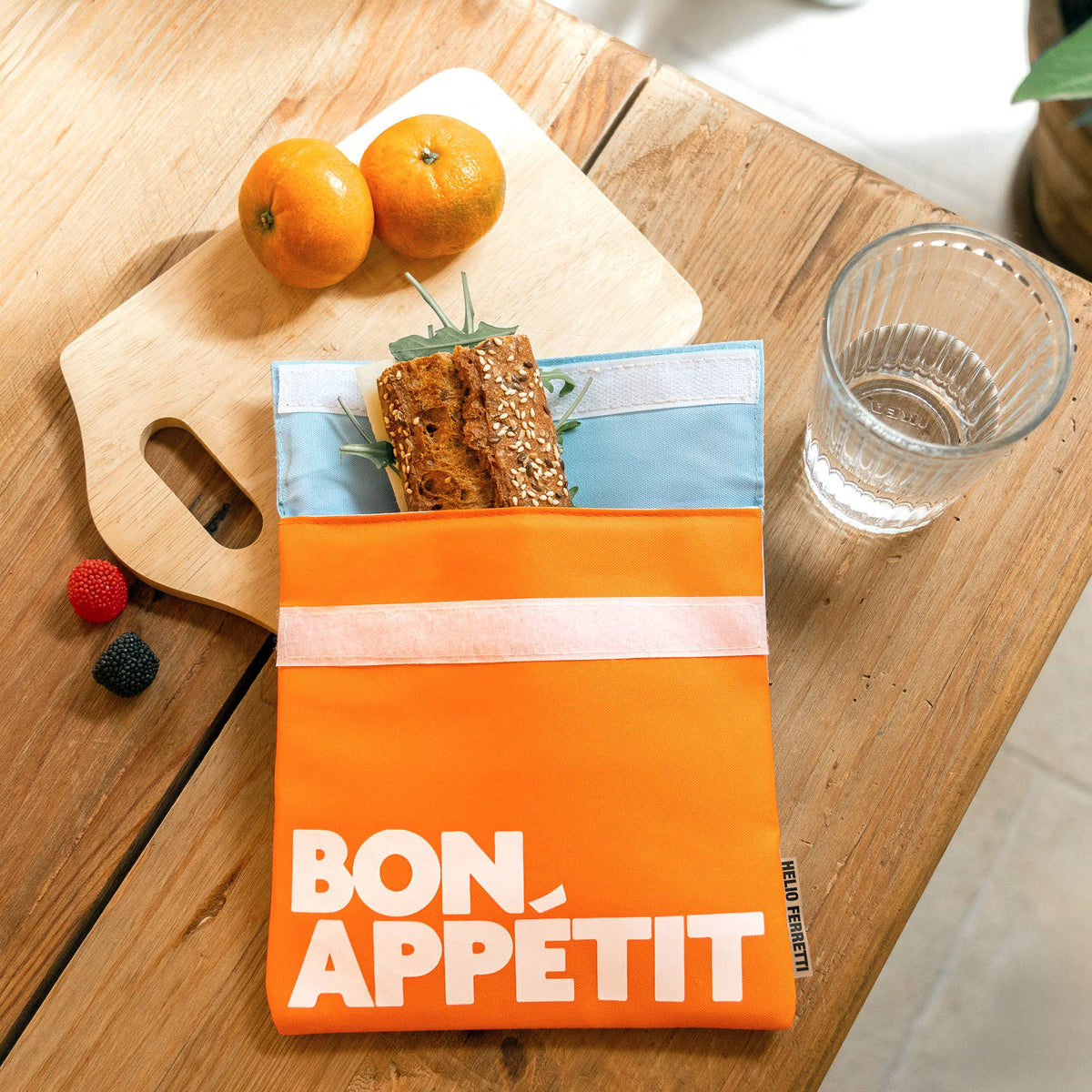 Lancheira laranja resistente a manchas “Bon Appétit”