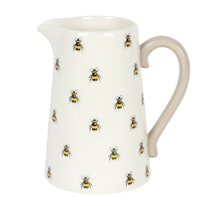Ceramic pitcher with spring bee motif