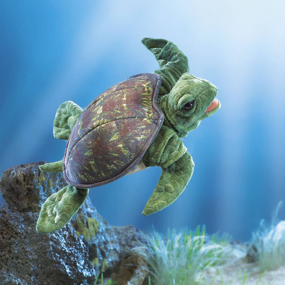 Marioneta de mano de tortuga marina