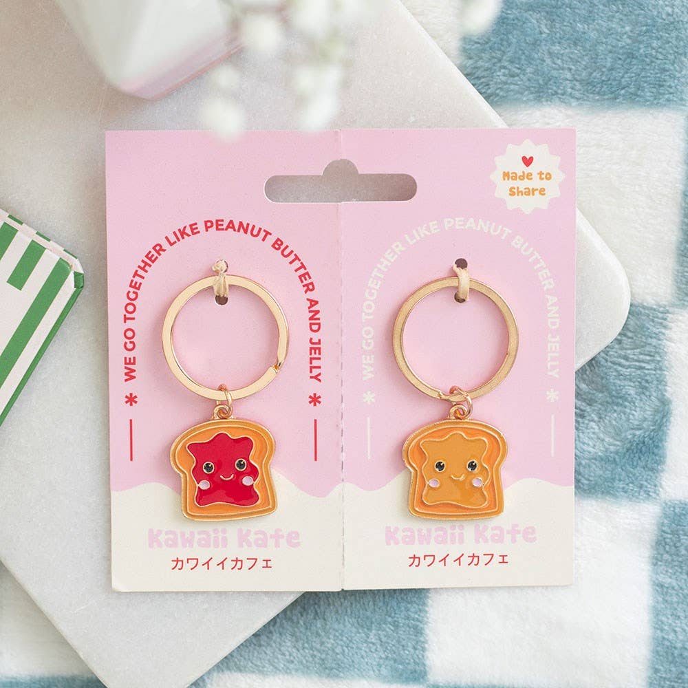 Set van 2 Kawaii Vriendschapssleutelhangers Pindakaas & Jam