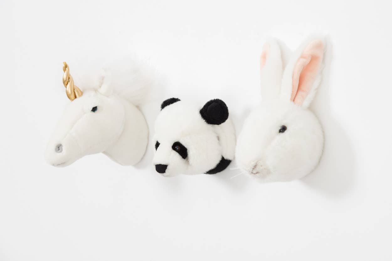 Miniaturas de cabeças de animais de peluche para decoração de parede: Conjunto para oferta