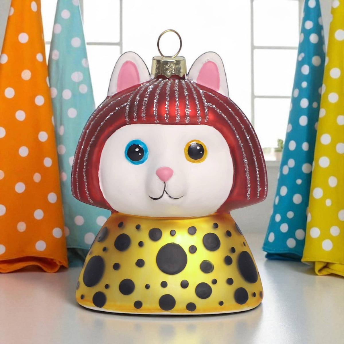 Bola de Navidad Gato Blanco Yayoi Kusameow Kusama