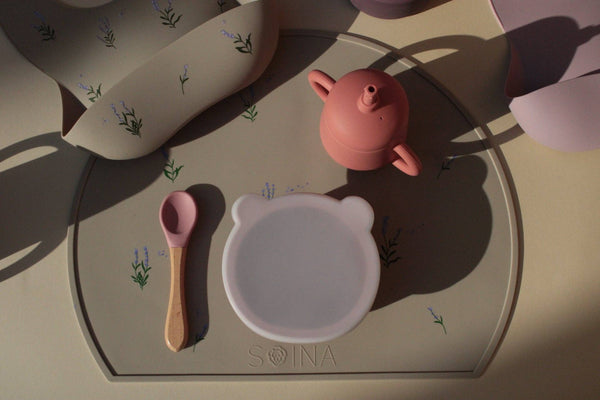 Lavendelkleurige siliconen placemat - klei
