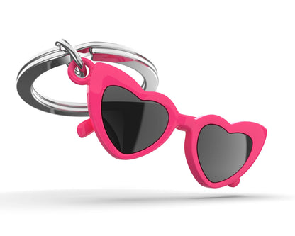 Llavero con forma de corazón y gafas