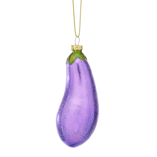 Fun purple eggplant-shaped Christmas bauble