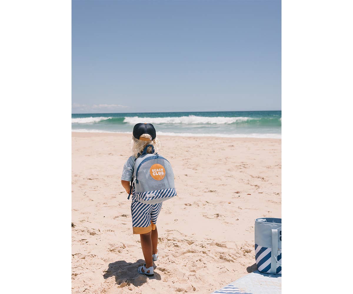 Sand-proof backpack for kids Stripes Blues & Beyond