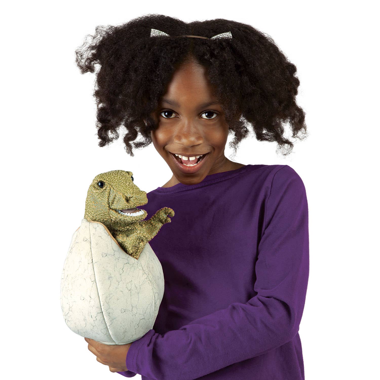 Marionnette à main Bébé dinosaure dans l'œuf 3134/ Œuf de dinosaure Folkmanis réaliste