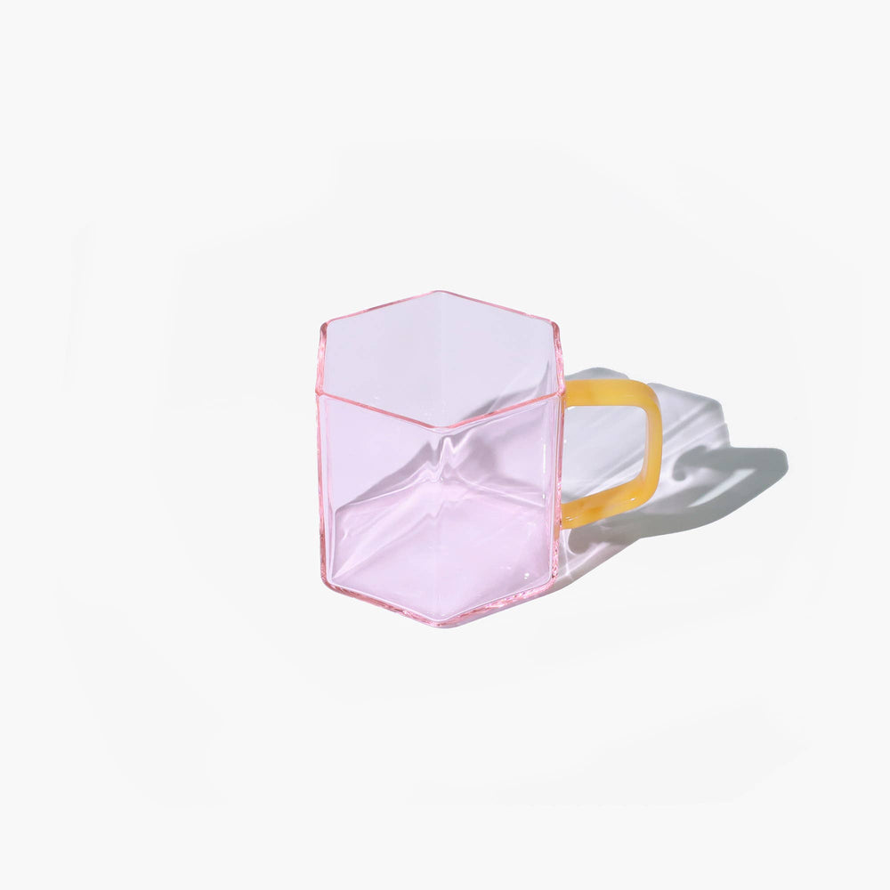 Pink Geometric Glass Mug