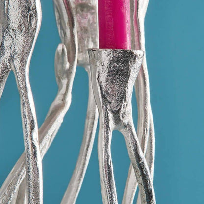 Roots Kandelaar Zilver, Aluminium, 25 x 22 x 63,5 cm