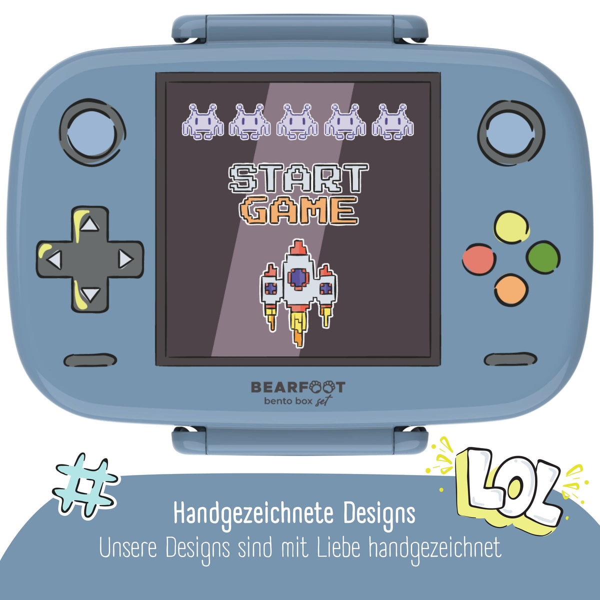 Brotdose Kinder mit Fächern, leicht & auslaufsicher - Game