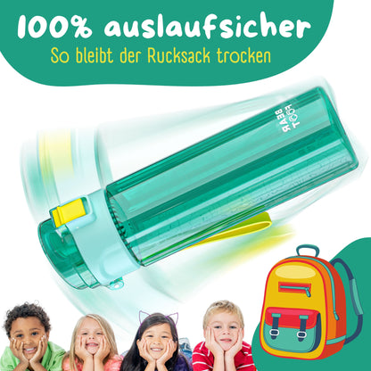 Kids' water bottle, 500ml, lightweight - Logo-mint