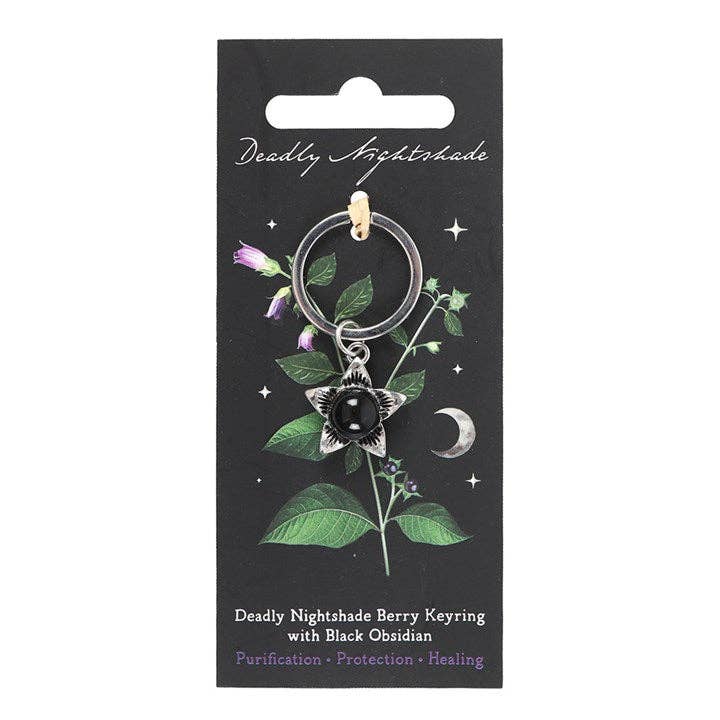 Porta-chaves Belladonna com Obsidiana Negra