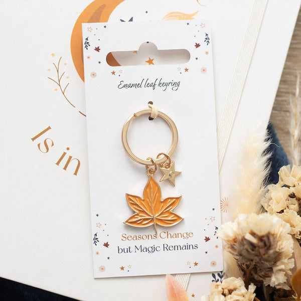 Llavero mágico de hoja de otoño
