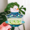 Pegatina de pato blanco "Gaiwan - Té verde de pato"