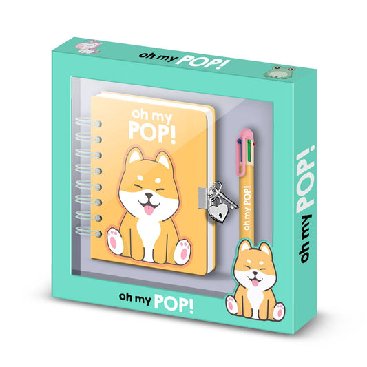 Oh My Pop Shiba - Confezione di diario A5 + penna a 6 colori