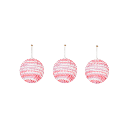 Cintres de Noël, boules de Noël, mousse, rose fluo, S3, 8 cm