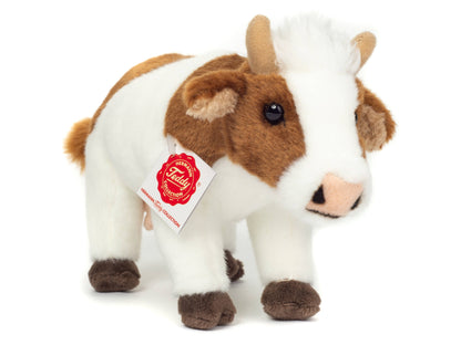 Peluche de vaca marrón y blanca
