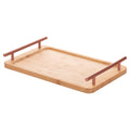 BAMBOO TRAY WITH ROSE GOLD HANDLES 33X20X5C - 2188497