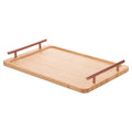 BAMBOO TRAY WITH ROSE GOLD HANDLES 40X25X5 - 2188498