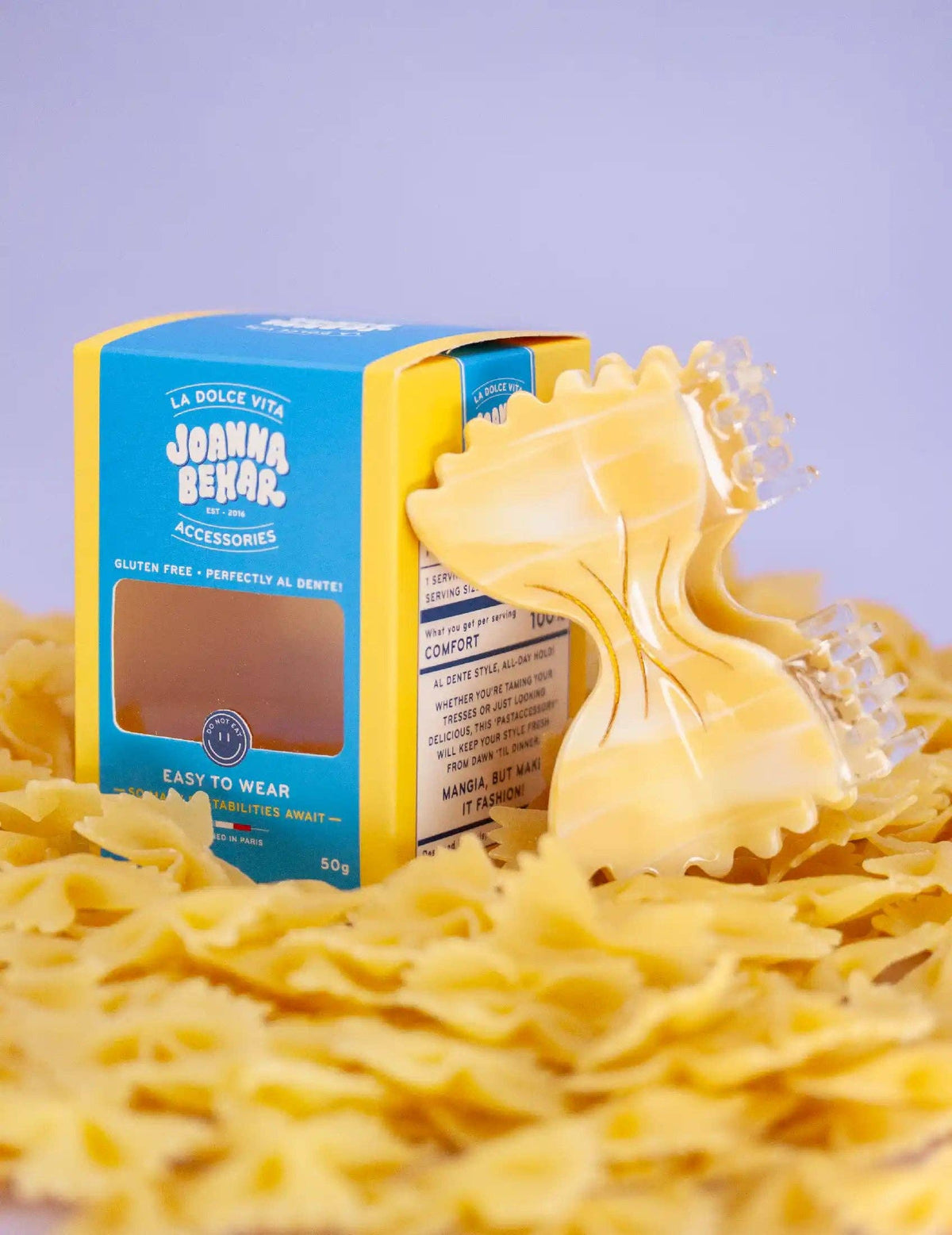 Pince à Cheveux Pâte - Farfalle à l'Encre de Seiche