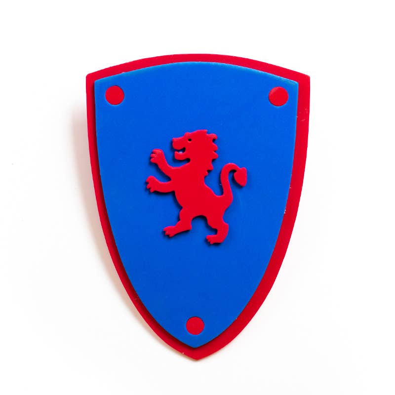 BOUCLIER EN MOUSSE SOFTIK BLEU AVEC LION - KALID MEDIEVAL